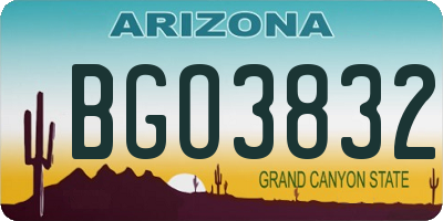 AZ license plate BGO3832