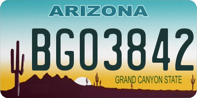 AZ license plate BGO3842