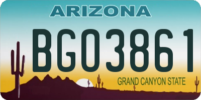 AZ license plate BGO3861