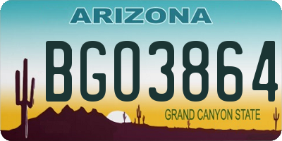 AZ license plate BGO3864