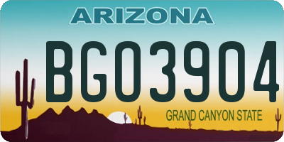 AZ license plate BGO3904
