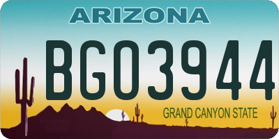 AZ license plate BGO3944