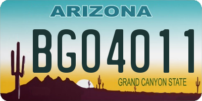AZ license plate BGO4011