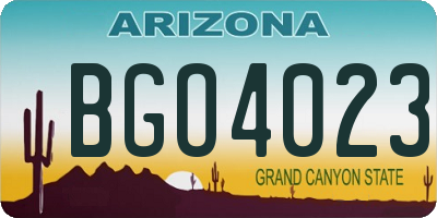 AZ license plate BGO4023