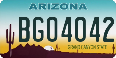 AZ license plate BGO4042
