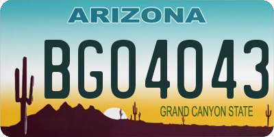AZ license plate BGO4043