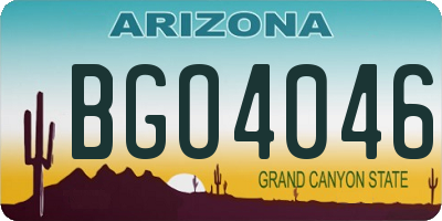 AZ license plate BGO4046
