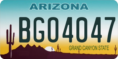 AZ license plate BGO4047