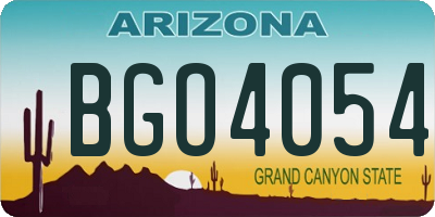 AZ license plate BGO4054