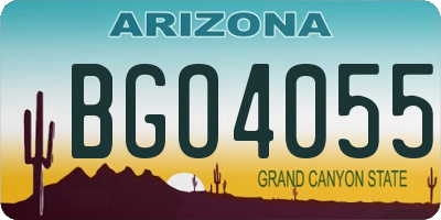 AZ license plate BGO4055