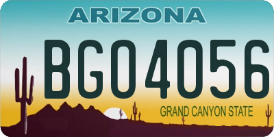 AZ license plate BGO4056