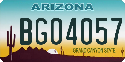 AZ license plate BGO4057