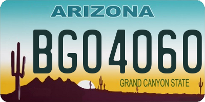 AZ license plate BGO4060