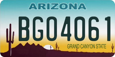 AZ license plate BGO4061