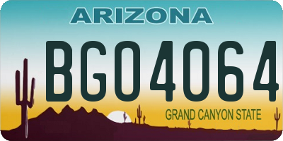 AZ license plate BGO4064