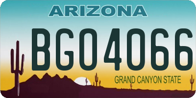 AZ license plate BGO4066