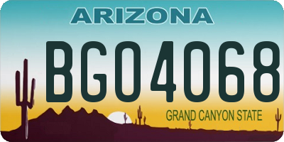 AZ license plate BGO4068