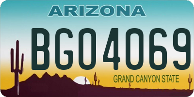 AZ license plate BGO4069