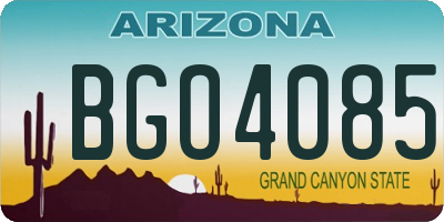 AZ license plate BGO4085