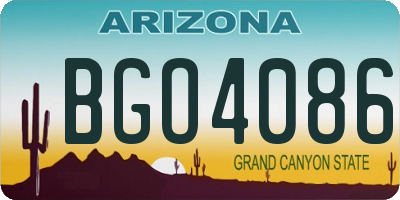 AZ license plate BGO4086