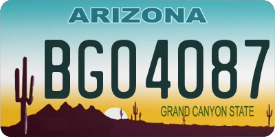 AZ license plate BGO4087
