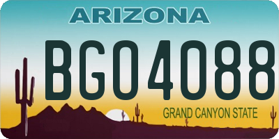 AZ license plate BGO4088