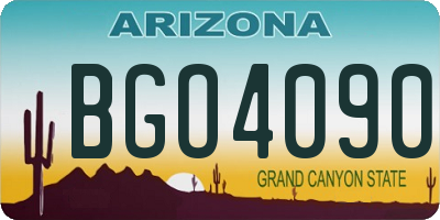 AZ license plate BGO4090