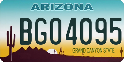 AZ license plate BGO4095