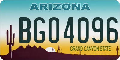 AZ license plate BGO4096