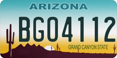 AZ license plate BGO4112