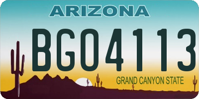 AZ license plate BGO4113