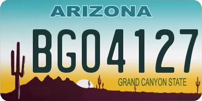 AZ license plate BGO4127
