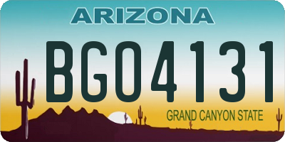 AZ license plate BGO4131
