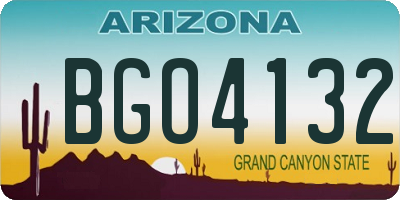 AZ license plate BGO4132