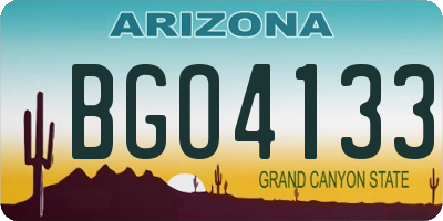 AZ license plate BGO4133