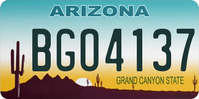 AZ license plate BGO4137