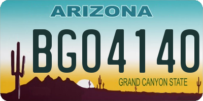AZ license plate BGO4140