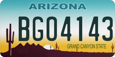 AZ license plate BGO4143