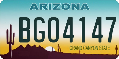 AZ license plate BGO4147