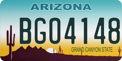 AZ license plate BGO4148