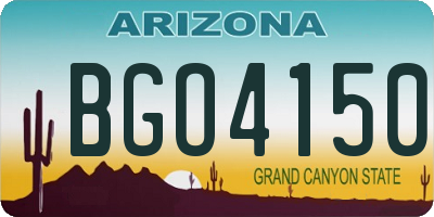 AZ license plate BGO4150