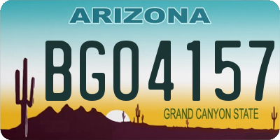 AZ license plate BGO4157