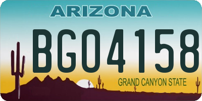 AZ license plate BGO4158