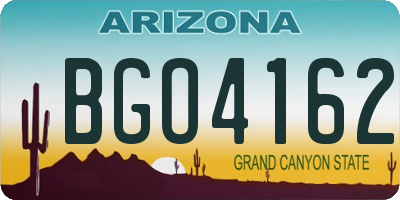 AZ license plate BGO4162