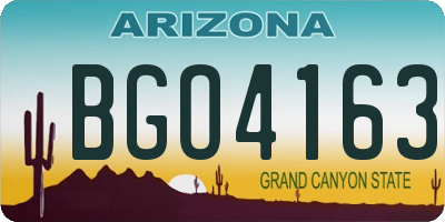 AZ license plate BGO4163