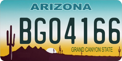 AZ license plate BGO4166