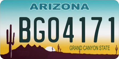 AZ license plate BGO4171