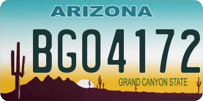 AZ license plate BGO4172