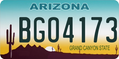 AZ license plate BGO4173