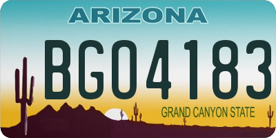 AZ license plate BGO4183